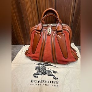 Burberry Brown Leather and Suede Shrimpton Satchel